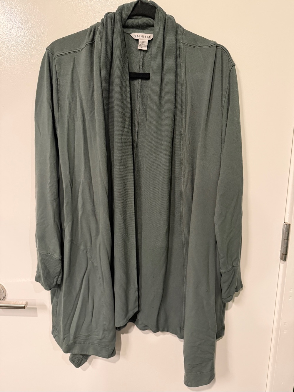 Athleta Pranayama Open Cardigan in Muted Olive